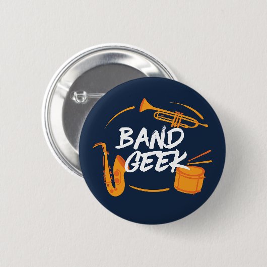 Marching Band Geek Funny Musician Button (Vorne & Hinten)