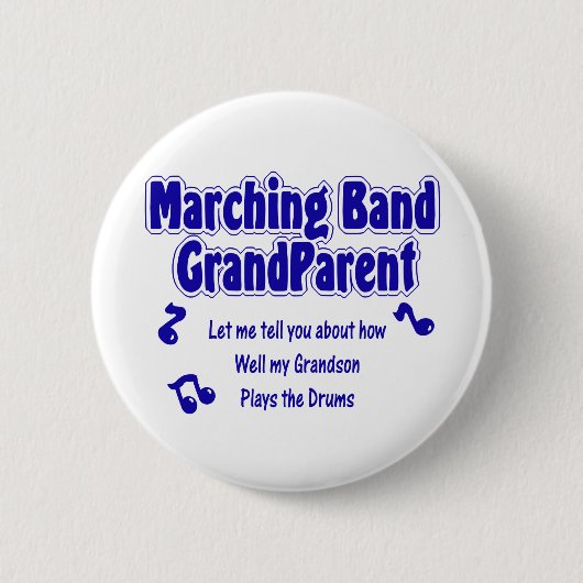 Marching Band Grandparent/Trommeln Button (Vorderseite)