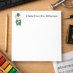 Marching Band Hase Posaune Grün Personalisieren Notizblock