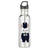 Marching Band Klarinette Rabbit Navy White Edelstahlflasche (Vorderseite)