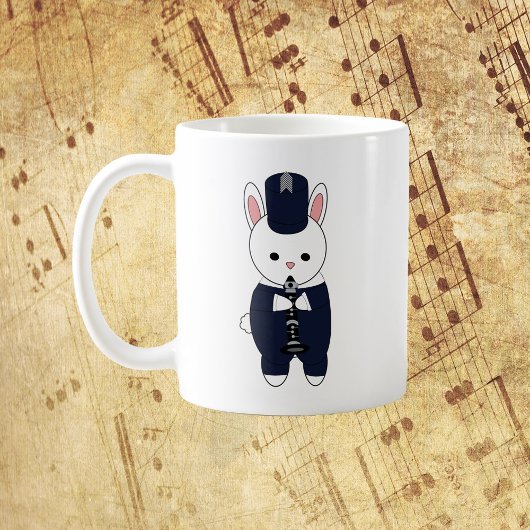Marching Band Klarinette Rabbit Navy White Kaffeetasse