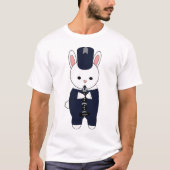 Marching Band Klarinette Rabbit Navy White T-Shirt (Vorderseite)