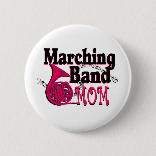 Marching Band Mama / Französisches Horn Button (Vorderseite)