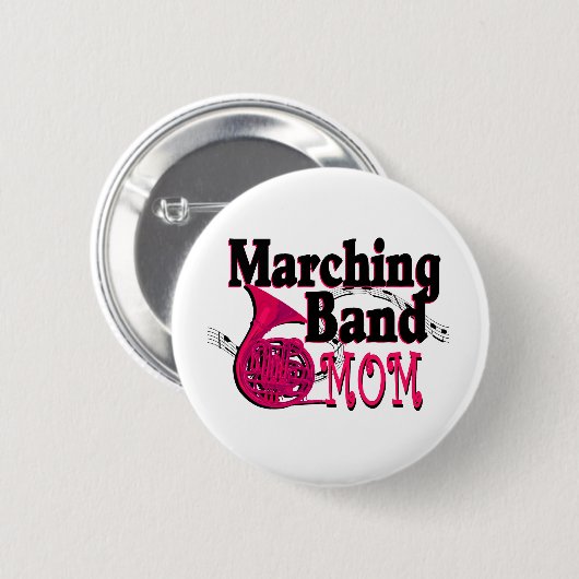 Marching Band Mama / Französisches Horn Button (Vorne & Hinten)