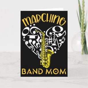 Marching Band Mama Herz Liebe Musiknoten Saxophon Karte