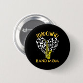 Marching Band Mutter Herz Liebe Musiknoten Saxopho Button (Vorne & Hinten)