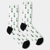 Marching Band Posaune Bunny Grün Gold Muster Socken (Rechts)