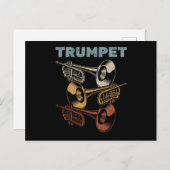 Marching Band Retro Trumpeter Postkarte (Vorne/Hinten)
