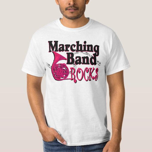Marching Band Rocks/französisches Horn T-Shirt (Vorderseite)