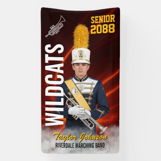 Marching Band Senior Class Custom Sports Photo Banner (Vertikal)