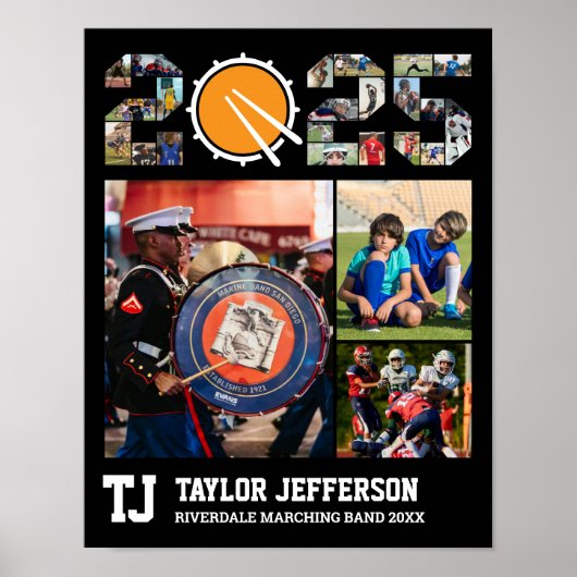 Marching Band Senior Class of 2025 Foto Collage Poster (Vorne)