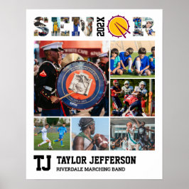 Marching Band Senior Sports Team FotoCollage Poster