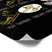 Marching Band Trombone Gift Men Jazz Music Poster (Ecke)