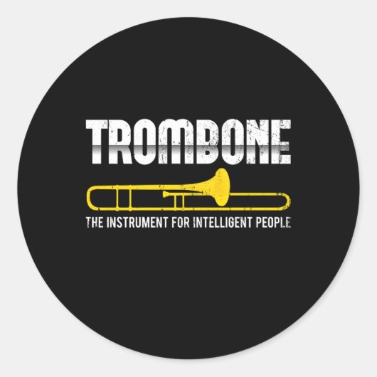 Marching Band Trombonist Jazz Musiker Trombone Runder Aufkleber (Vorderseite)