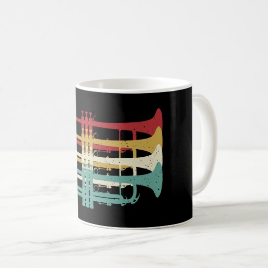 Marching Band Trumpet Player Retro Design Kaffeetasse (VorderseiteRechts)