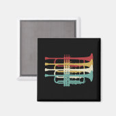 Marching Band Trumpet Player Retro Design Magnet (Vorderseite/Rückseite)