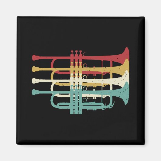 Marching Band Trumpet Player Retro Design Magnet (Vorne)