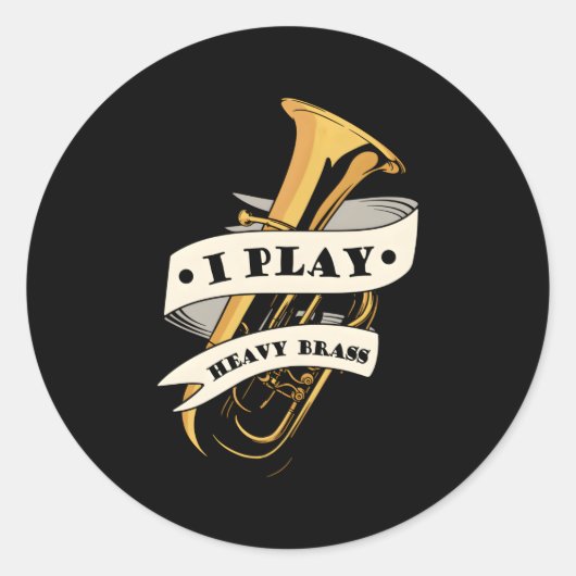 Marching Band Tubist Musician Tuba Runder Aufkleber (Vorderseite)