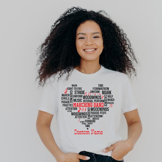 Marching Band Word Cloud Personalisiert T-Shirt