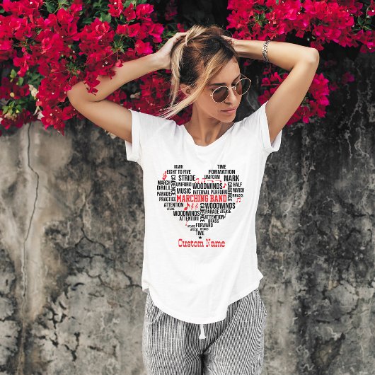 Marching Band Word Cloud Personalisiert T-Shirt