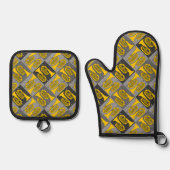 Marching Baritone Crosshatch Ofenhandschuh & Topflappen-Set (Vorderseite)