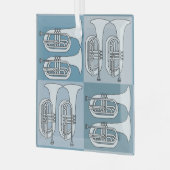 Marching Baritone Crosshatch Ornament Aus Glas (Vorderseite links)