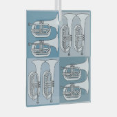 Marching Baritone Crosshatch Ornament Aus Glas (Vorderseite Rechts)