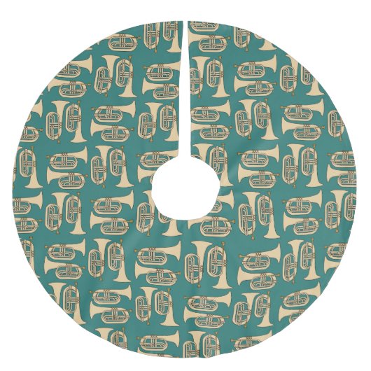 Marching Baritone Crosshatch Polyester Weihnachtsbaumdecke (Vorderseite)