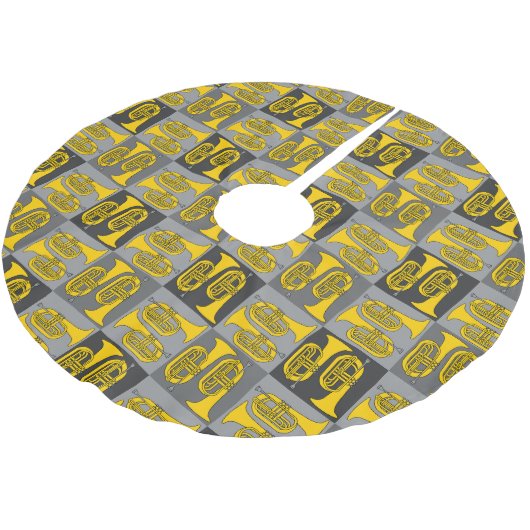 Marching Baritone Crosshatch Polyester Weihnachtsbaumdecke (Schrägansicht)