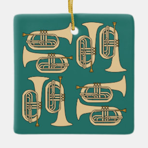 Marching Baritone Crosshatch Tote Bag Keramikornament