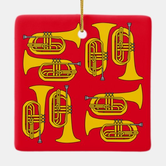 Marching Baritone Crosshatch Tote Bag Keramikornament (Rückseite)