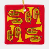 Marching Baritone Crosshatch Tote Bag Keramikornament (Vorderseite)