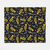 *Marching Baritone Musiknoten Fleecedecke (Vorderseite (Horizontal))