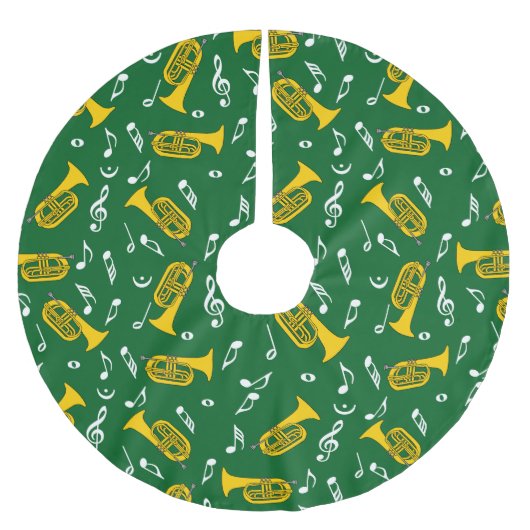 *Marching Baritone Musiknoten Polyester Weihnachtsbaumdecke (Vorderseite)