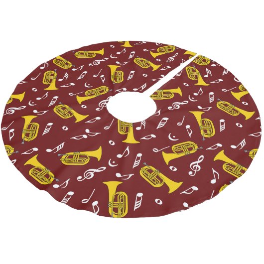 *Marching Baritone Musiknoten Polyester Weihnachtsbaumdecke (Schrägansicht)