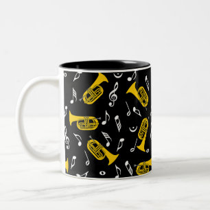 *Marching Baritone Musiknoten Zweifarbige Tasse