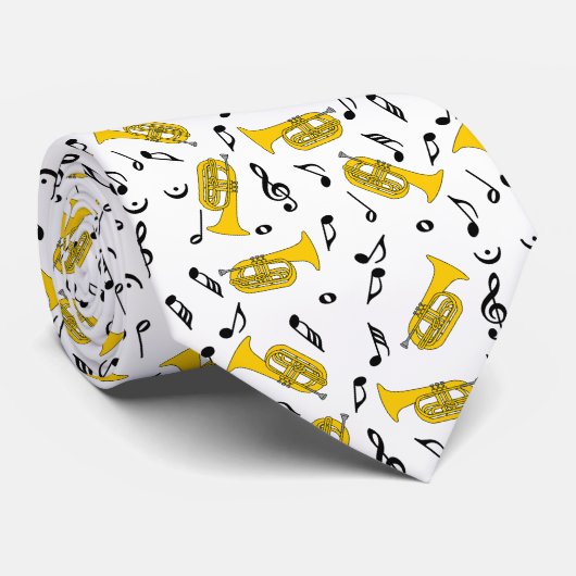 Marching Baritone Musiknotens Krawatte (Gerollt)