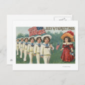 Marching Boys als Matrosen verkleidet Postkarte (Vorne/Hinten)
