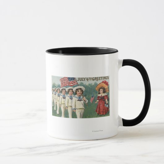 Marching Boys als Matrosen verkleidet Tasse (Rechts)