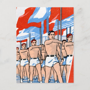 Marching Boys Postcard Postkarte