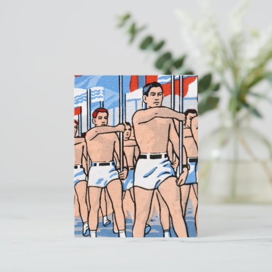 Marching Boys Postcard Postkarte (Stehend Vorderseite)