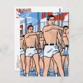 Marching Boys Postcard Postkarte (Vorne/Hinten)