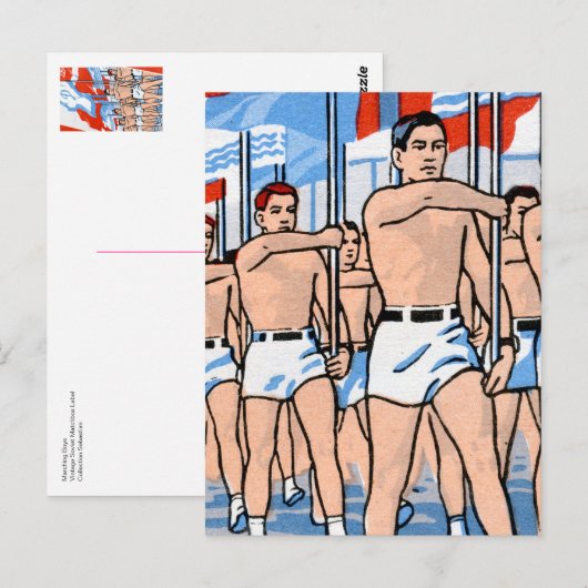Marching Boys Postcard Postkarte (Vorne/Hinten)