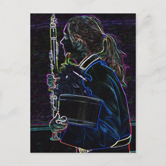 Marching Clarinetist Postcard Postkarte (Vorderseite)
