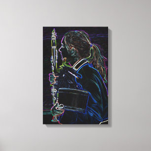 Marching Clarinetist Wrapped Canvas Leinwanddruck