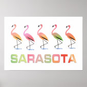 Marching Flamingos Sarasota Poster (Vorne)