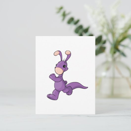 Marching lila Blumaroo Postkarte (Stehend Vorderseite)