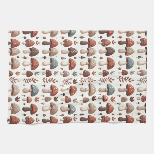 Marching Mushrooms Geschirrtuch (Horizontal)