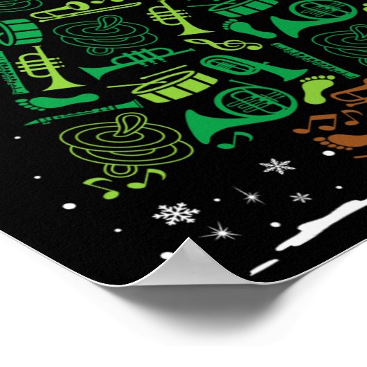 Marching Nd Instrument Family Matching Christmas T Poster (Ecke)