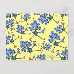 Marching Peacock Collage Postkarte